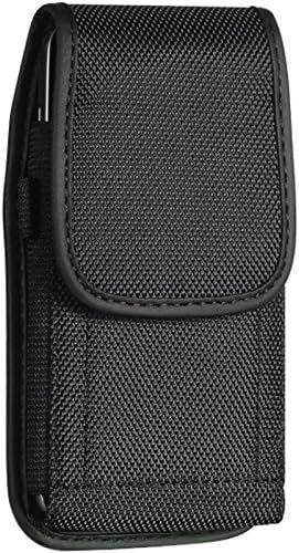 CellularOutfitter Mega Clip Neoprene Nylon Vertical Case - Smartphone Pouch with Belt Clip - Black - Slim