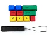 Honbay 10pcs Backlit PBT RGBY Mechanical Keyboard Keycaps with Steel Wire Key Puller