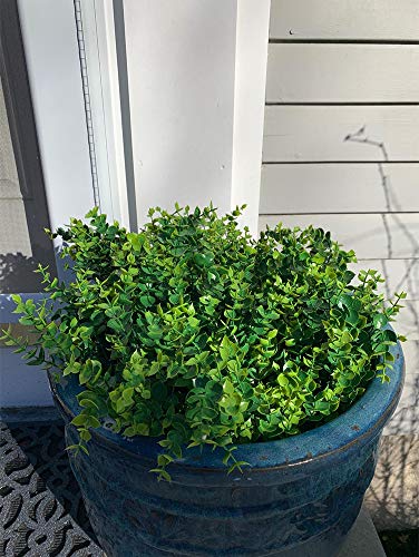 TEMCHY Artificial Boxwood Stems Faux Plants Shrubs (Pack of 7), Fake UV Resistant Greenery Foliage Spring for Farmhouse, Home, Garden, Office, Patio, Wedding and Indoor Outdoor Decor - Thumbnail 4