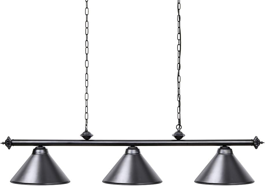 Wellmet Pool Table Lights with 3 Metal Shades for 7-9ft Dining Table, Man Cave, Game Room