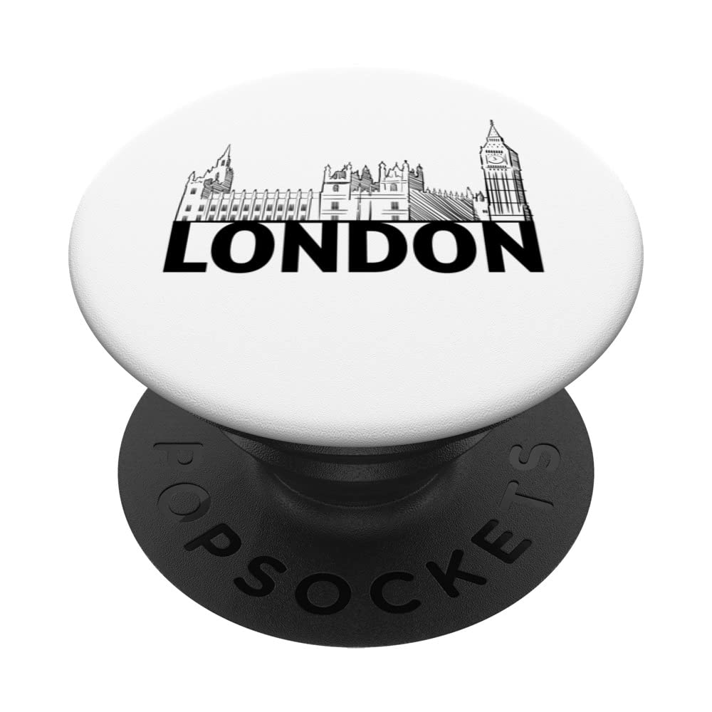 London England GB UK Skyline Silhouette Outline Sketch PopSockets Swappable PopGrip