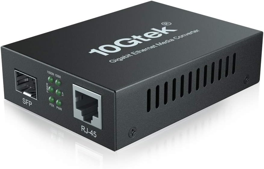 10Gtek 2 Pack Gigabit Ethernet Media Converter Open SFP Slot RJ45 to SFP