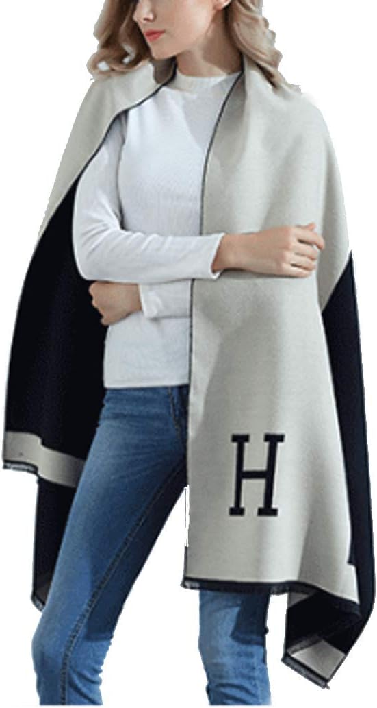 Yiyida Women Shawl Scarf Winter Poncho Capes Wraps H Pattern Shawl Cardigans Scarves Stoles