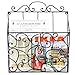 MyGift Black Metal Wall Magazine Holder, Hanging Mail Holder Document Organizer and Display Rack with Scrollwork Design