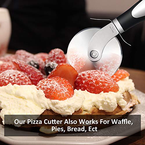 Chrider Pizza Cutter Wheel Pizza Server Set, Super Sharp Pizza Slicer with Ergonomic Non Slip Handle,Quality Stainless Steel Pizza Cutter, Ideal for Pizza, Pies, Dough Cookies and Waffles