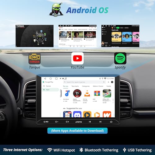 ATOTOEXCEL A5L 10.1 Inch Android Car Stereo 2DIN with DriveChat AI, CarPlay/Android Car Wireless, DSP Audio 24 Bands EQ, with OBD2 Scanner, Bluetooth BLE, HDMI Out, GPS Tracking, Quick Start, RDS/FM