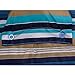 Hammock Quilted Fabric with Pillow Double Size Spreader Bar Heavy Duty Stylish for Outdoor Garden Patio, 14 FT, 2 Person 450 lbs Capacity(Blue Stripe)