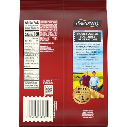 SARGENTO® CHEESE BAKES PARMESAN AND OREGANO CRACKERS, CHEESE CRACKERS, LUNCH SNACKS, 4.5 OZ