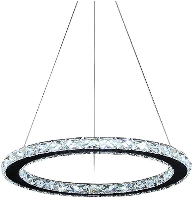 Lonfenner Stainless Steel Modern Living Room Chandelier Crystal Chandeliers led 3 line Bedroom Simple Crystal Ceiling lamp Crystal Chandelier Chandelier Restaurant (70cm), Cool White Light