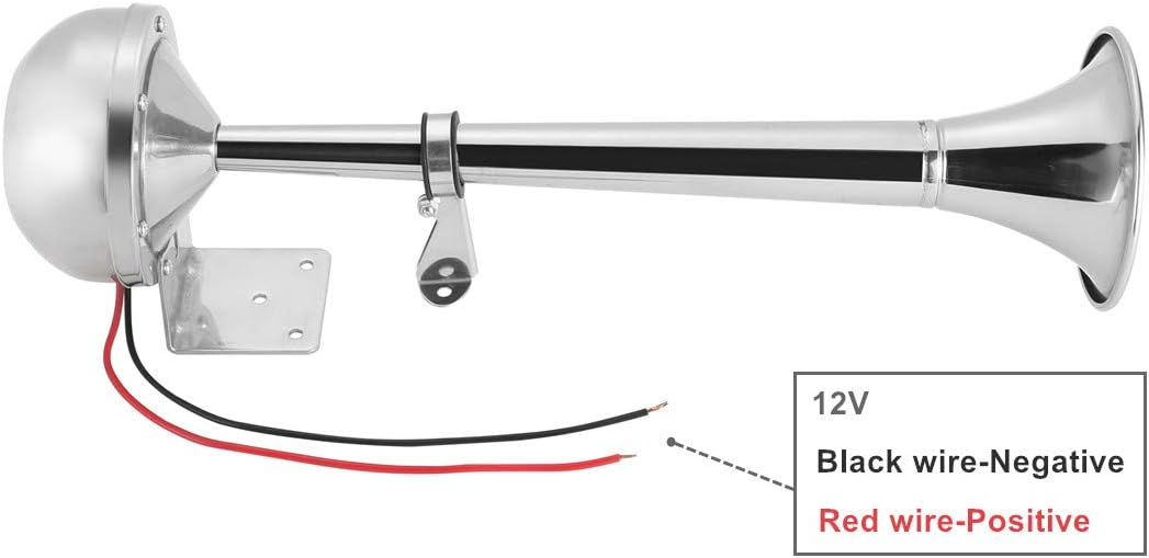 weyleity Boat Horn Waterproof Stainless Steel Single Trumpet,Electric Horn for 12v Boats Ship Sailboat Yacht Off-Road Vehicle Truck SUV RV Vans Touring Car: Automotive