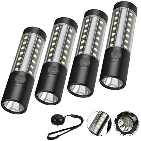 4Pcs Pen Flashlight, Super Bright Penlight Outdoor Inspection Torch COB Woring Flashlight for Hunting Hiking Camping Lighting