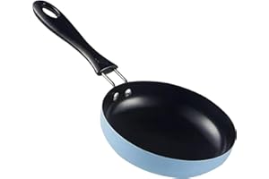 Egg Frying Pan, Small Frying Pan, 4.7 Inch Egg Heat Resistant Non Stick with Handle Portable Round Omelet for Stove Gas, Indu