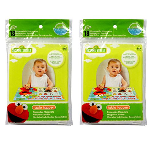 Neat Solutions Sesame Street Table Topper Disposable Stick-in-Place Placemats - 36 Count