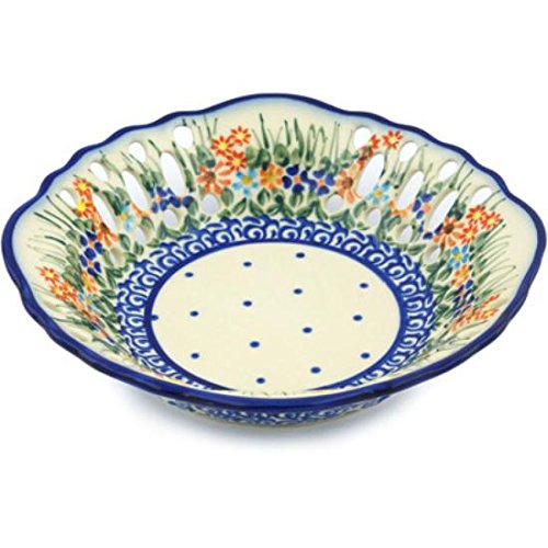 Click Here to See More Images Ceramika Bona H0606H Polish Pottery Ceramic Bowl with Holes Hand Painted, 9-Inch