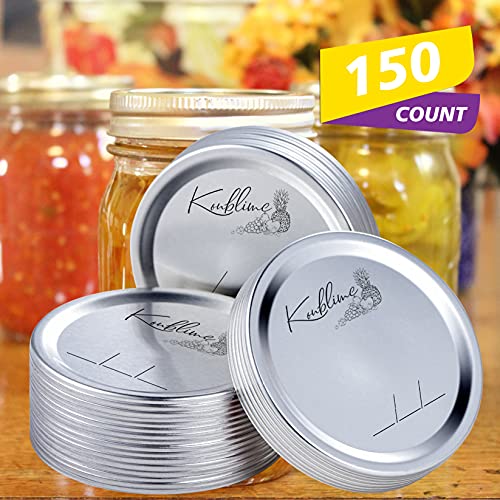 Konblimc 150Count Canning Lids Wide Mouth Canning Lids for Ball, Kerr Jars SplitType Metal