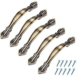 Marstree Modern Europe Style Zinc-Alloy Knobs Handle Pull for Door Cabinets Drawer Cupboard Kitchen Bathroom Pull Handle Knobs (96MM, Antique Brass)