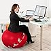 Epitomie Fitness Active Balance Fitness Ball with Imprinted Exercise and Training eBook (Fire Red/65 cm)