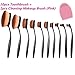 Misaky High Quality 10pcs Soft Oval Foundation Makeup Brush Sets Powder Blusher Toothbrush Curve Cosmetic Makeup Brushes Tool