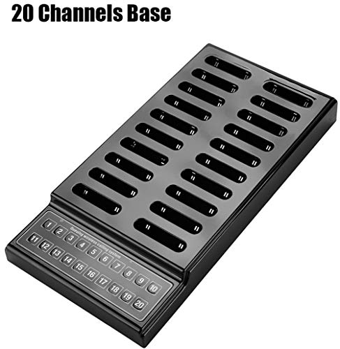 20 Channels Guest Paging System -107dBm High Sensitivity Wireless Queue Calling System 3 Indication Modes with 20pcs Coaster Pagers and 1pc Call Button Keypad Transmitter for Restaurant Clinic Church - Thumbnail 6