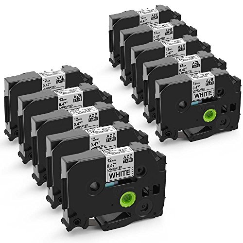 Tze-231 P-Touch Label Maker Tape 10 Pack Black on White 0.47" x 26.2'(12mm x 8m) Standard Laminated TZ-231 Compatible with Brother Model PT-D210 PT-1290 PT-1880 PT-H100 PT-H110 PT-D200 PT-Cube - Thumbnail 7