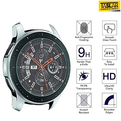 Taslar Screen Protector Arc Edge Tempered Glass Scratch Protector Guard Card for Samsung Galaxy Watch (46mm) 2018 / Sams