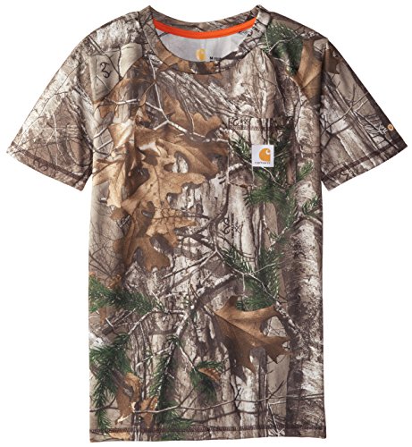Carhartt Little Boy's Boys Force Short Sleeve Tee Shirt Shirt, Dark Brown Print, M-10/12