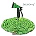 Expandable Garden Hose - 50 ft. Retractable, Lightweight & Flexible - 8 Pattern Function Watering Nozzle Gardening Spray Included - Enhanced Brass Fitting Connectors - Free Hanger & Storage Holder