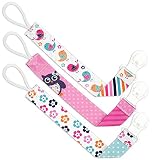 Liname Pacifier Clip for Girls - 3 Pack Gift Packaging - Premium Quality & Unique Design - Pacifier Clips Fit All Pacifiers & Soothers - Perfect Baby Gift