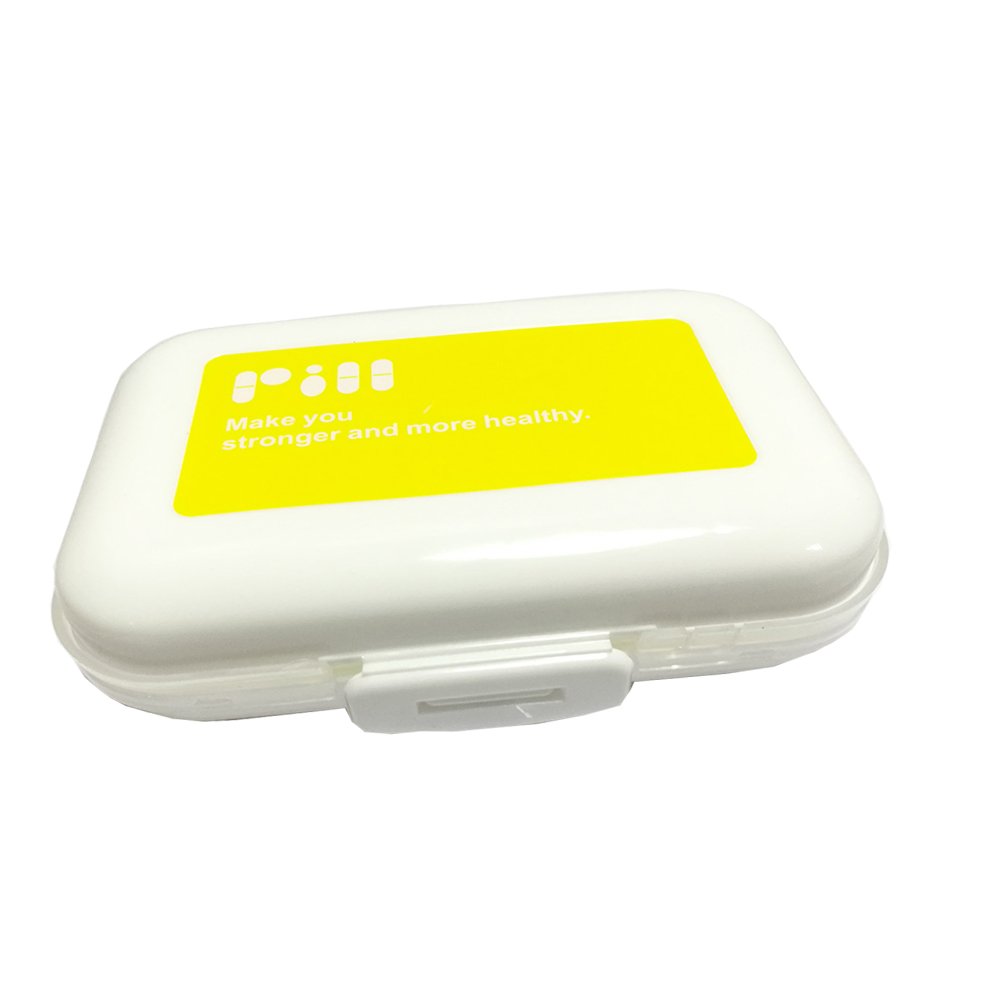 Weekly Pill Organizer Box ,Portable Travel Medicine Vitamin Supplements Pill Box Case for Purse or Pocket, 8 Large Compartments BPA Free