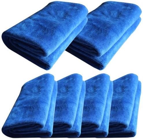 6 Pcs Large Bath Towels Microfiber Home Car Wash Dry Polishing Cloths Cleaning