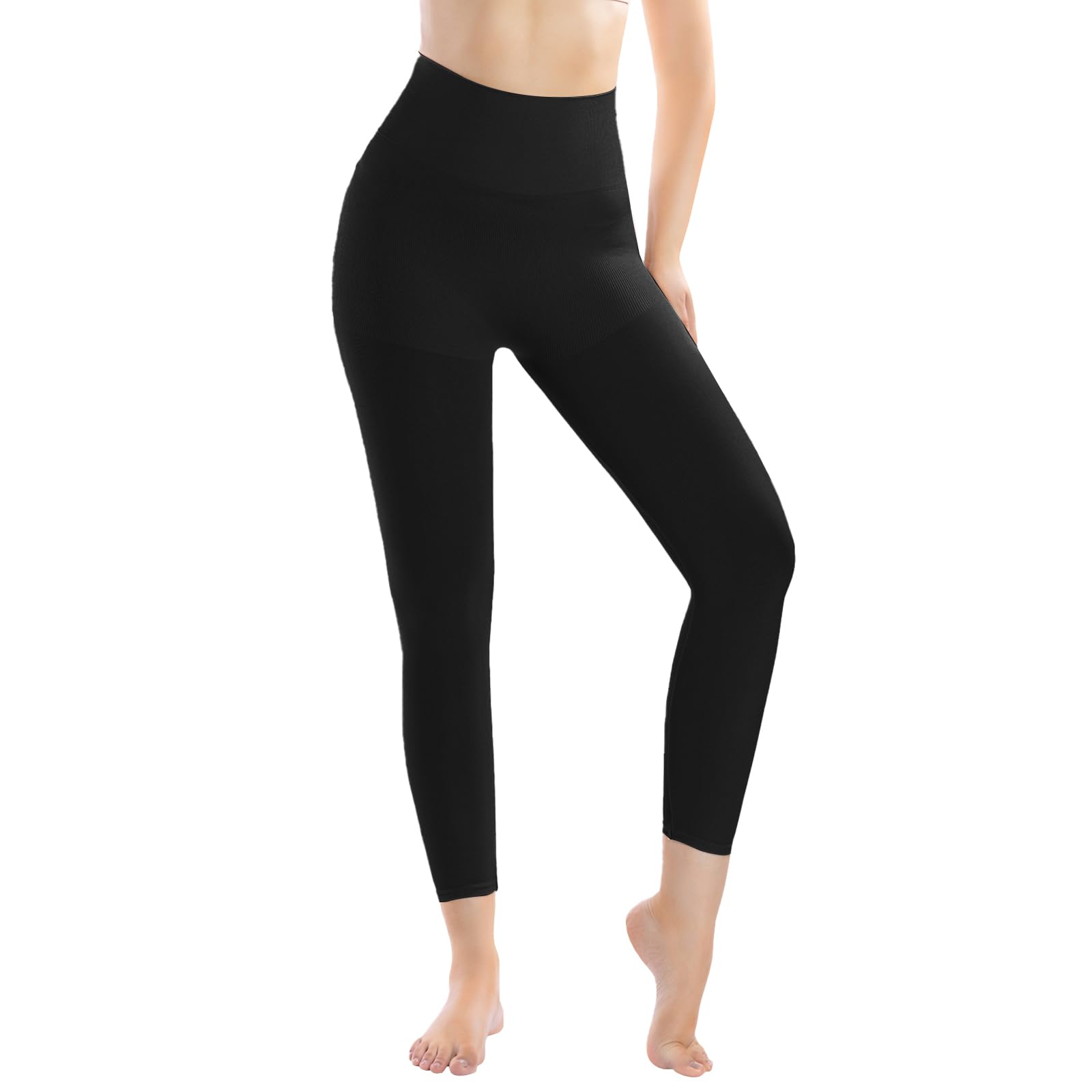 Photo 1 of +MD Shapewear for Women Tummy Control Seamless High Waisted Light Compression Footless Tights Leggings Body Shaper for HIPS and Thighs (XX-Large, Black)