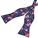 PenSee Mens Self Bow Tie Multi-color Floral Jacquard Woven Silk Bow Ties