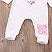 Newborn Baby Girls LITTLE SISTER Flower Rompers Bodysuits Toddler Pajamas Clothes (3-6M, white)