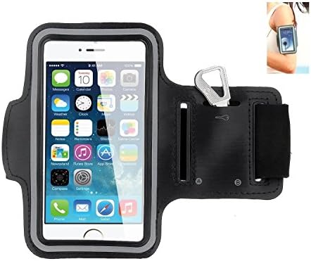 *LIMIT 1 PER ORDER PER CUSTOMER*iPhone 6 Plus Armband, Waterproof iPhone 6 Plus Armband, Sport Armband Case with Key Holder and Headphone Jack Hole for Apple iPhone 6 5.5 inch, iPhone 6 Plus Armband for Sports (Running, Jogging, Gym, Cycling, Walking, Fishing, Exercise,Fitness and etc.) (Black+Gray Reflective Strip)- One item per customer