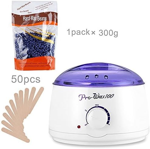 Professional 400ML Hot Wax Heater Warmer Machine with 10.5OZ Hair Removal Wax Beans By Comfy Mee (Waxing heater +Lavender Bean)
