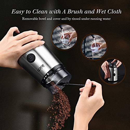 Coffee Grinder Electric, IKICH Electric Grinder with Removable Cup for
