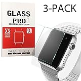 XtreMates [3-Pack] 42mm Apple iWatch Screen Protector Tempered Glass Screen Protector [Anti-bubble, Scratch Resistant]