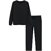 Weintee Women's Cotton Sweatsuits 2 Piece Set Sweatpants and Sweatshirt Straight Leg Jogging Suits