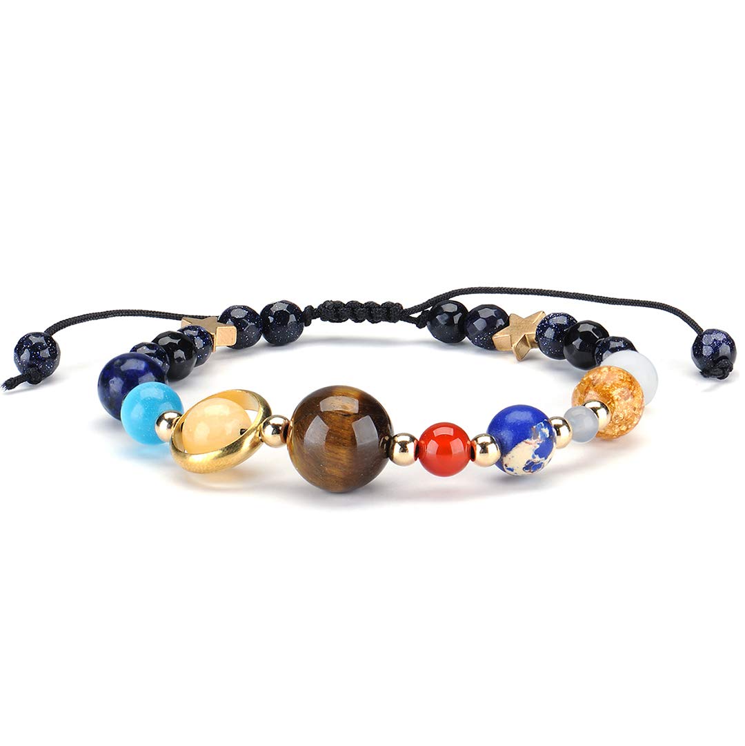 Galaxy Solar System Adjustable Stone Beads Braided Bracelet Universe New Planets Star Elastic Energy Beads Bracelets Bracelets Unisex Bracelets Bracelets, 6.7 inches, Stone Metal, 6.7 pouces, Stone