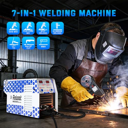 Reboot 7-in-1 MIG TIG MMA Plasma Welding Machine - Includes Gun Dispenser and TIG Torch - 30A Non-HF Plasma Cut - Dual Voltage 120/240V - For Bodywork, Workshop and Outdoor | Spool gun + TIG torch included. Dual voltage 120/240V (230V France). For bodywork, workshop and outdoor use