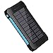 10000mAh Dual USB Ports Solar Charger Solar Power Bank with LED Status Indicator and LED Flashlight IP65 Waterproof, Shockproof,Suitable for iPhoneX, iPad, Android Smartphones, Bluetooth Speaker