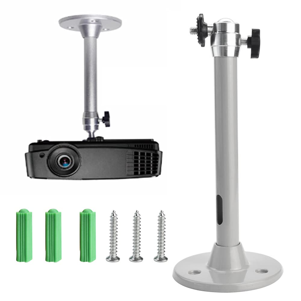 JUNMEIDO Mini Ceiling Wall Projector Mount Aluminum Alloy Universal Projector Ceiling Mount Bracket Adjustable Tilt&Swivel Hanging Projectors Holder Wall Mount Hanger Rack Stand for Mini Projectors