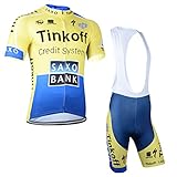 2014 Outdoor Sports Pro Team Men's Short Sleeve Saxo Bank Tinkoff Cycling Jersey and Bib Shorts Set