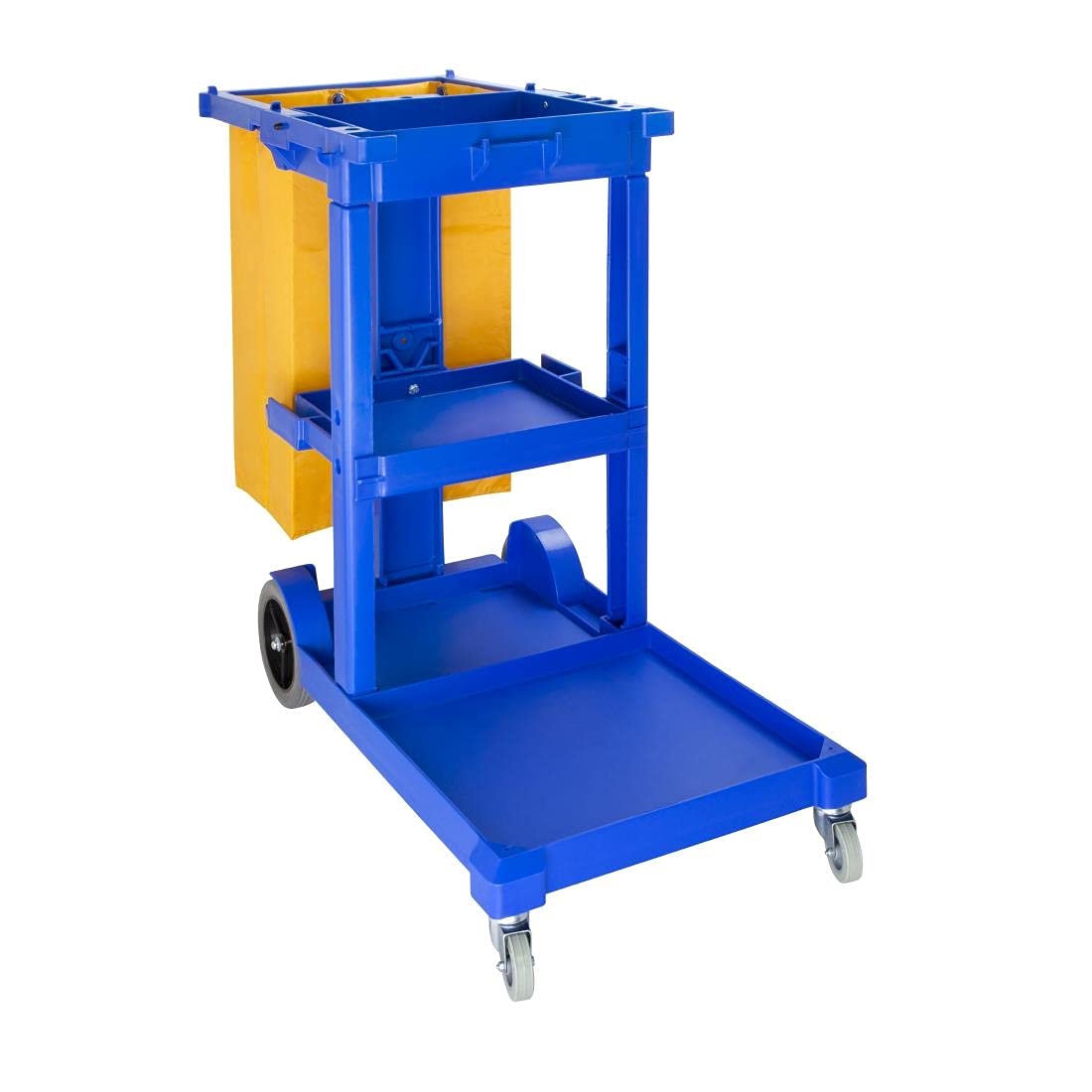 Jantex Janitorial Trolley - With Shelves and Clips - Ideal for Cleaning Products, Mops and Brooms L683