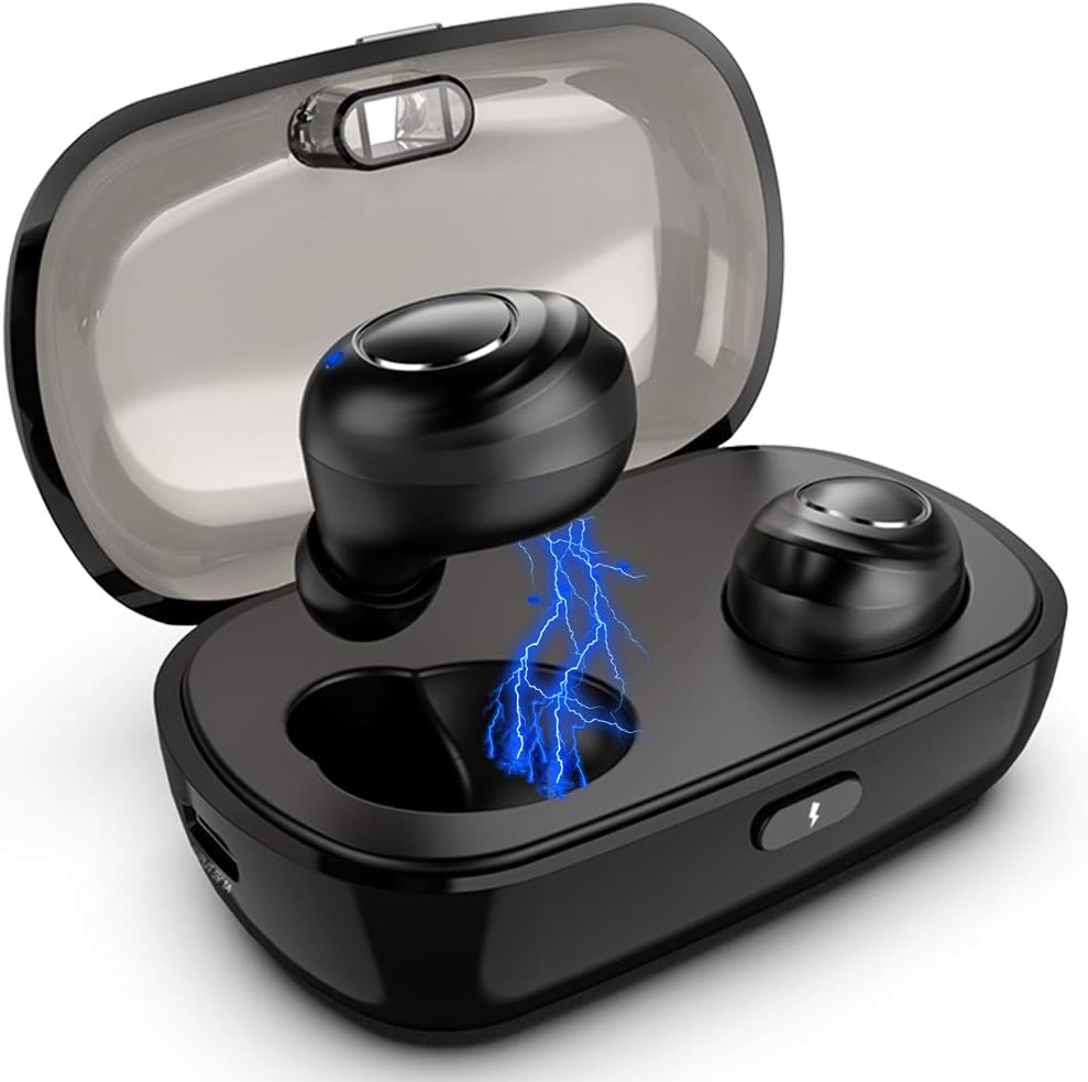 Bluetooth 5.0 Wireless Earbuds, True Wireless Stereo Bluetooth Headphones TWS Noise-Canceling Hands Free in-Ear IPX5 Waterproof Sports Headset with Charging Case/Built-in Mic