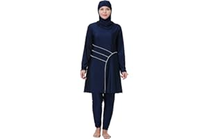 AWIBMK Muslim Swimsuits for Women Plus Size Full Coverage Swimwear Modest Islamic Hijab Ladies Swimming Burkini Bathing Suit