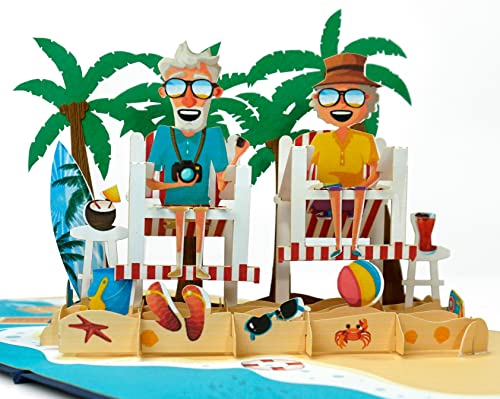 CUTPOPUP Funny Beach Couple – 3D Anniversary Card, Birthday Card, Wedding Greeting Card, Gift Card, Original Gifts for Women (Funny Couple) US8-OC211ES