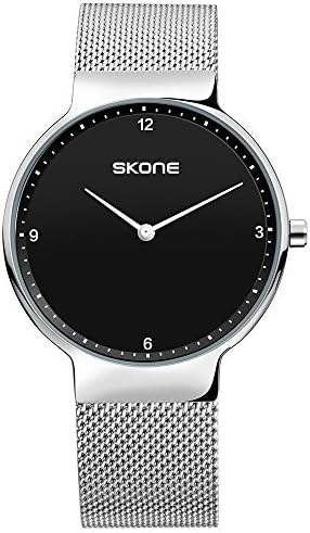 PSJCWU Mens Dress Watches Thin Case Analog Quartz Stainless Steel Waterproof Classic Casual Mesh Band Wristwatch Slim Dial Luxury Unisex Watch NQ-1734