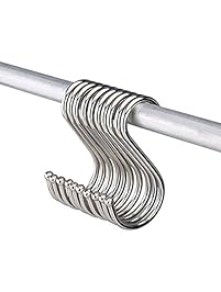 Hook practical S Shaped Hooks in Polished Stainless Steel Metal Size: Large（10 hooks）