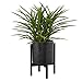 FaithLand Metal Plant Stand, Mid Century Planter Stand, Weather Resistant Potted Plant Holder, Black, Hold Up to 10 Inch Planter(Planter Not Included)